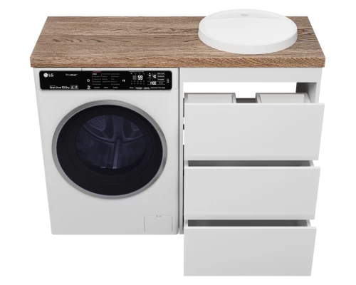 Тумба под раковину Brevita Grafit - 60 под стиральную машину (белая)