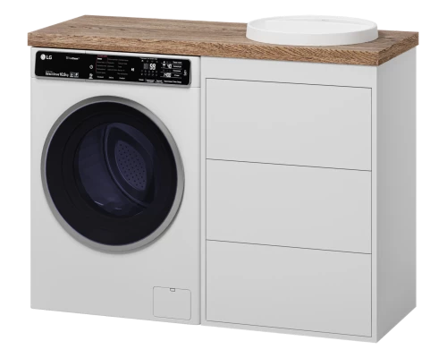 Тумба под раковину Brevita Grafit - 60 под стиральную машину (белая)