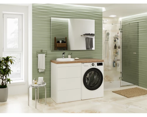 Тумба под раковину Brevita Grafit - 40 под стиральную машину (белая)