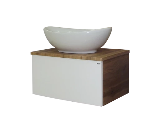 Тумба под раковину Misty Ива - 60 Тумба подвесная комбинированная 1 ящ. П-Ива-01060-951Я