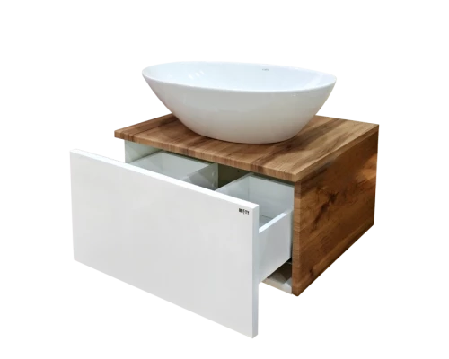 Тумба под раковину Misty Ива - 60 Тумба подвесная комбинированная 1 ящ. П-Ива-01060-951Я