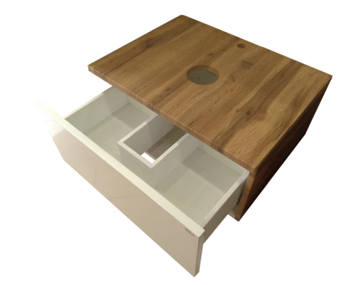 Тумба под раковину Misty Ива - 80 Тумба подвесная комбинированная 1 ящ. П-Ива-01080-951Я