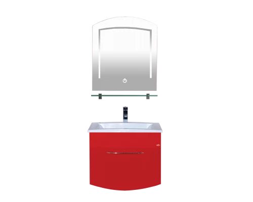 Тумба под раковину Misty Корсика - 70 Тумба с 1 ящ. подвесн BL - 08G алый мак Л-Кор01070-04П1Я