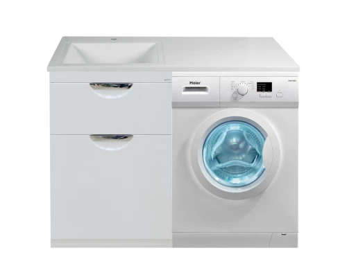 Тумба под раковину Misty Куба - 60 с 1 ящ. + Б/К под стиральную машину П-Куб-01060-0121ЯБК