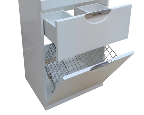 Тумба под раковину Misty Куба - 60 с 1 ящ. + Б/К под стиральную машину П-Куб-01060-0121ЯБК