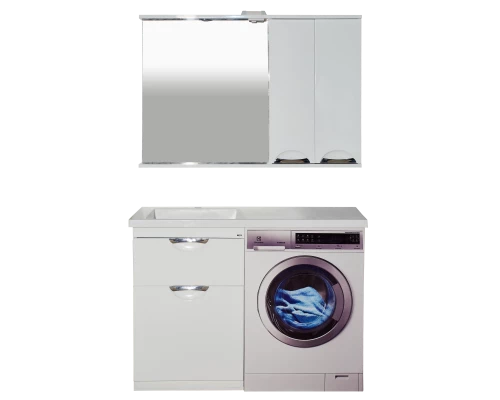 Тумба под раковину Misty Куба - 60 с 1 ящ. + Б/К под стиральную машину П-Куб-01060-0121ЯБК