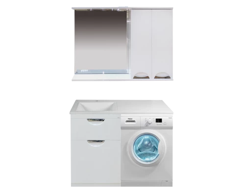 Тумба под раковину Misty Куба - 60 с 1 ящ. + Б/К под стиральную машину П-Куб-01060-0121ЯБК