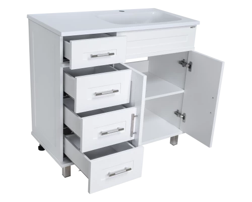 Тумба под раковину Misty Купер - 90 с 4 ящ. белая правая П-Куп01090-0124ЯП