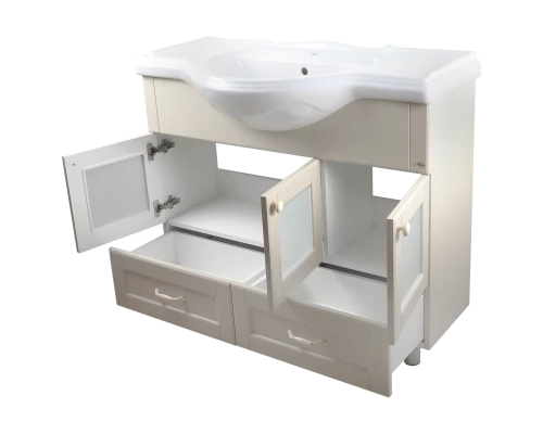 Тумба под раковину Misty Латте - 105 с 2 ящ. бежевая П-Лат01105-0322Я