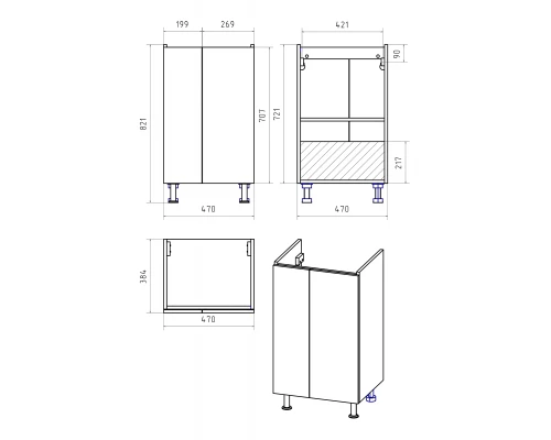 Тумба под раковину Misty Лира - 50