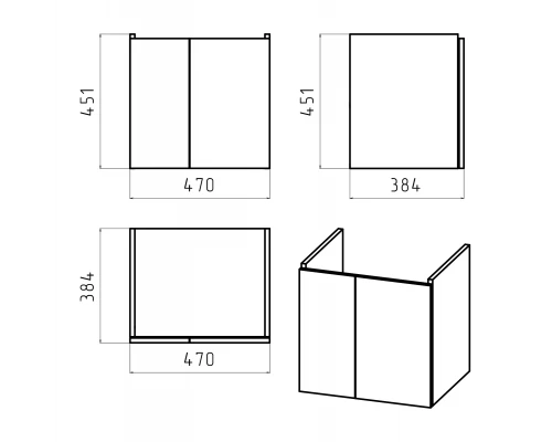 Тумба под раковину Misty Лира - 50 подвесная