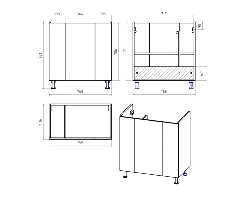 Тумба под раковину Misty Лира - 80