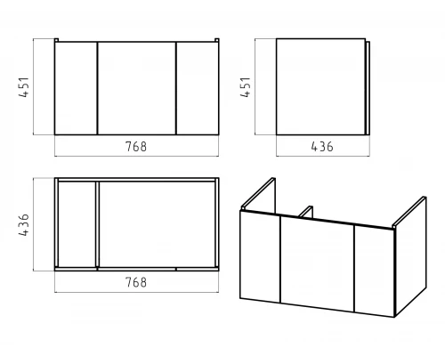 Тумба под раковину Misty Лира - 80 подвесная