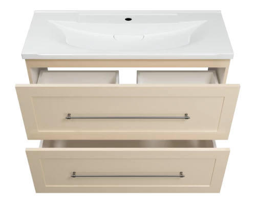 Тумба под раковину Misty Марта - 100 с 2 ящ. (бежевый) П-Мрт09100-0312Я