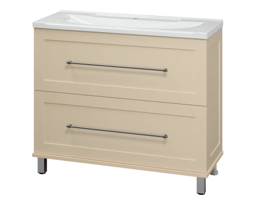 Тумба под раковину Misty Марта - 100 с 2 ящ. (бежевый) П-Мрт09100-0312Я
