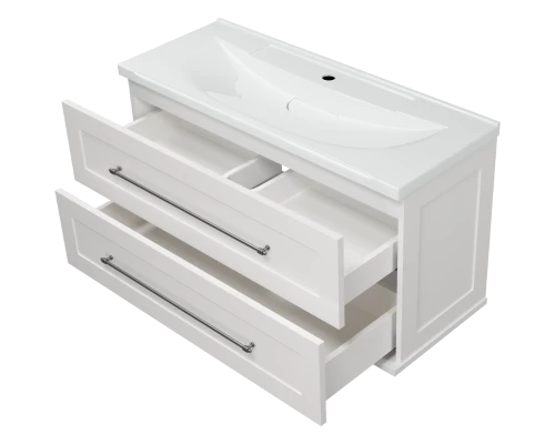 Тумба под раковину Misty Марта - 100 с 2 ящ. подвесная (белый) П-Мрт09100-011Пр