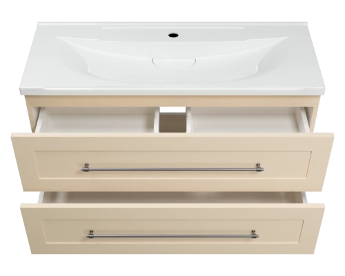 Тумба под раковину Misty Марта - 100 с 2 ящ. подвесная (бежевый) П-Мрт09100-031П2Я
