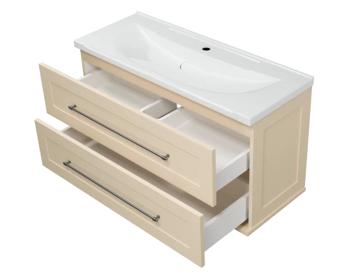 Тумба под раковину Misty Марта - 100 с 2 ящ. подвесная (бежевый) П-Мрт09100-031П2Я