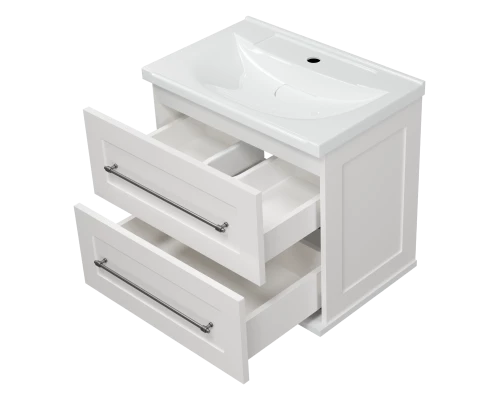 Тумба под раковину Misty Марта - 60 с 2 ящ. подвесная (белый) П-Мрт09060-011Пр