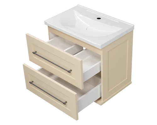 Тумба под раковину Misty Марта - 60 с 2 ящ. подвесная (бежевый) П-Мрт09060-031П2Я
