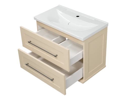 Тумба под раковину Misty Марта - 70 с 2 ящ. подвесная (бежевый) П-Мрт09070-031П2Я