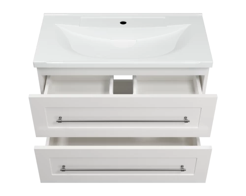 Тумба под раковину Misty Марта - 80 с 2 ящ. подвесная (белый) П-Мрт09080-011Пр
