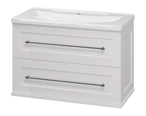 Тумба под раковину Misty Марта - 80 с 2 ящ. подвесная (белый) П-Мрт09080-011Пр