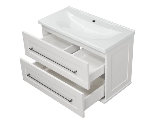 Тумба под раковину Misty Марта - 80 с 2 ящ. подвесная (белый) П-Мрт09080-011Пр