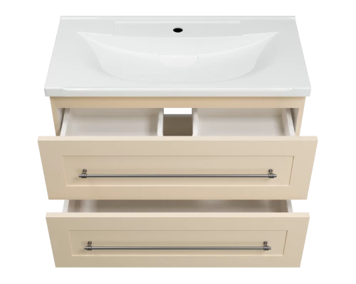 Тумба под раковину Misty Марта - 80 с 2 ящ. подвесная (бежевый) П-Мрт09080-031П2Я
