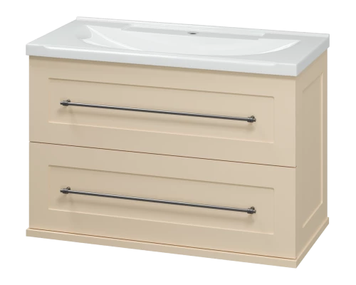 Тумба под раковину Misty Марта - 80 с 2 ящ. подвесная (бежевый) П-Мрт09080-031П2Я