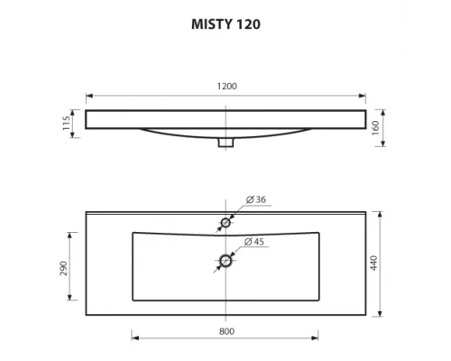 Тумба под раковину Misty София - 120 Тумба прямая белая эмаль П-Соф01120-011Пр