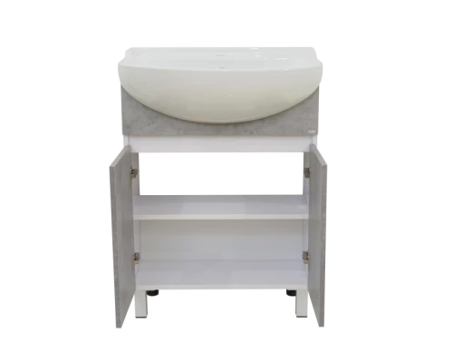 Тумба под раковину Misty Ультра - 60 тумба напольная прямая бетон О-Уль07060-4822ЯП