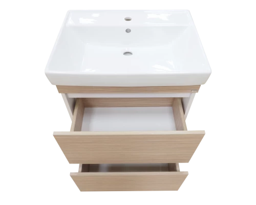 Тумба под раковину Misty Слим - 50 тумба напольная (ЛДСП/2 ящ.) Э-Сл-07050-1922ЯП