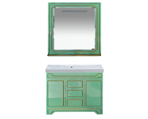 Тумба под раковину Misty Praga -105 Тумба с 3 ящ.салатовая /патина Л-Пра01105-0733Я