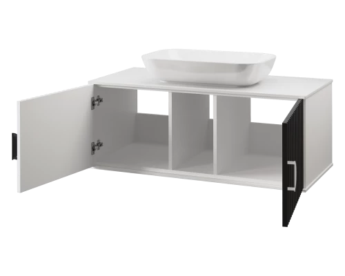 Тумба с раковиной Brevita Richard - 105 подвесная (белая/черная)