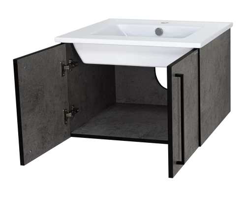 Тумба под раковину Brevita Rock - 75 подвесная (темно-серая)