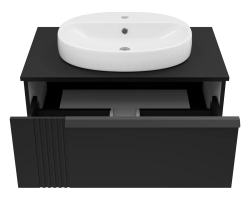 Тумба под раковину Brevita Savoy - 80 подвесная (черная)