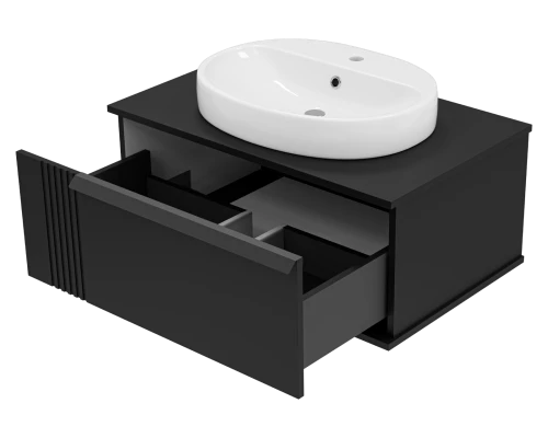 Тумба под раковину Brevita Savoy - 80 подвесная (черная)