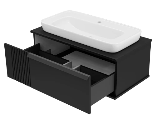 Тумба под раковину Brevita Savoy - 90 подвесная (черная)