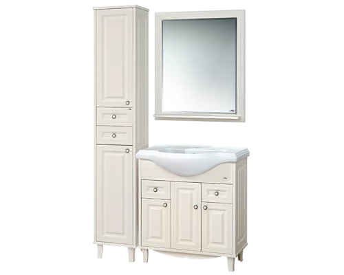 Тумба под раковину Misty Шармель 80 тумба с 2-мя ящиками бежевая эмаль Л-Шрм01080-5812Я