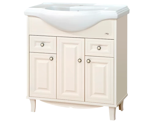 Тумба под раковину Misty Шармель 80 тумба с 2-мя ящиками бежевая эмаль Л-Шрм01080-5812Я