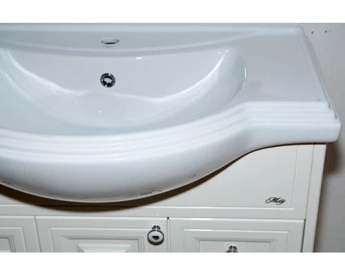 Тумба под раковину Misty Шармель 105 с 2-мя ящиками бежевая эмаль Л-Шрм01105-5812Я