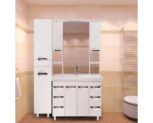 Тумба под раковину Misty София - 100 Тумба с 6ящ. белая эмаль П-Соф01100-0116Я