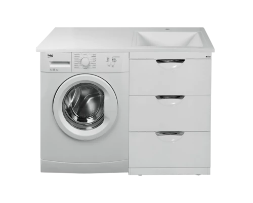 Тумба под раковину Misty Куба - 60 с 3 ящ. под стиральную машину П-Куб01060-0113Я