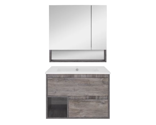 Тумба под раковину Misty Темза - 75 подвесная с двумя ящиками и нишей (Сосна Пасадена) П-Тем07075-0121Я