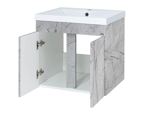 Тумба под раковину Misty Торос - 50 подвесная (серый мрамор)