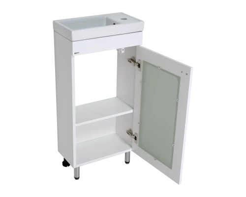 Тумба под раковину Misty Урал - 40 прямая со стеклом Э-Ура-01040-021Н