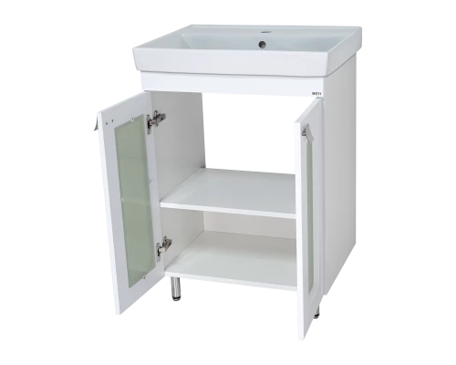 Тумба под раковину Misty Урал - 60 прямая со стеклом Э-Ура-01060-021Н