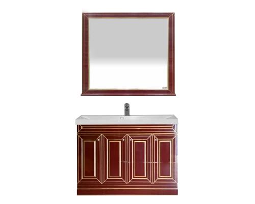 Тумба под раковину Misty Vena -120 Тумба прямая бордо патина Л-Вен01120-103Пр