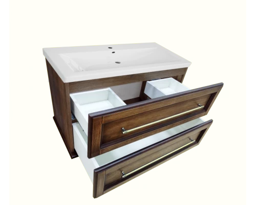 Тумба под раковину Misty Винтаж -100 Тумба подвесная с 2 ящ. дуб П-Вин01100-31542ЯП